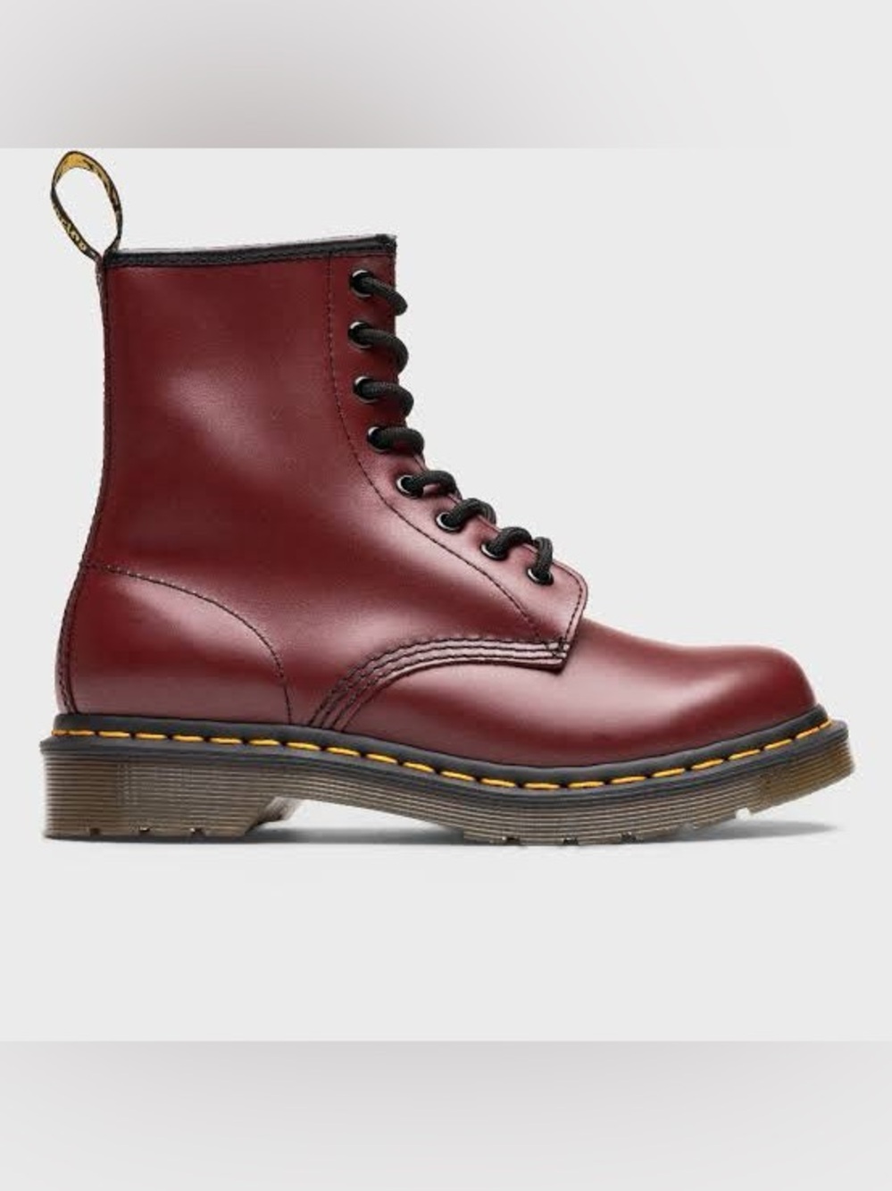 Dr. Martens Cherry Red Smooth Leather Lace-Up Boots
